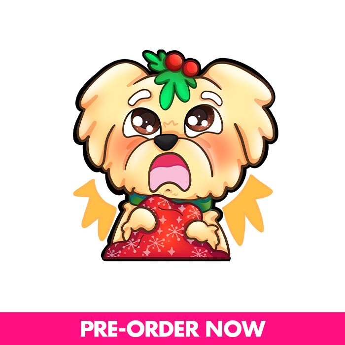 MissRae's Christmas Scared Dog Sticker
