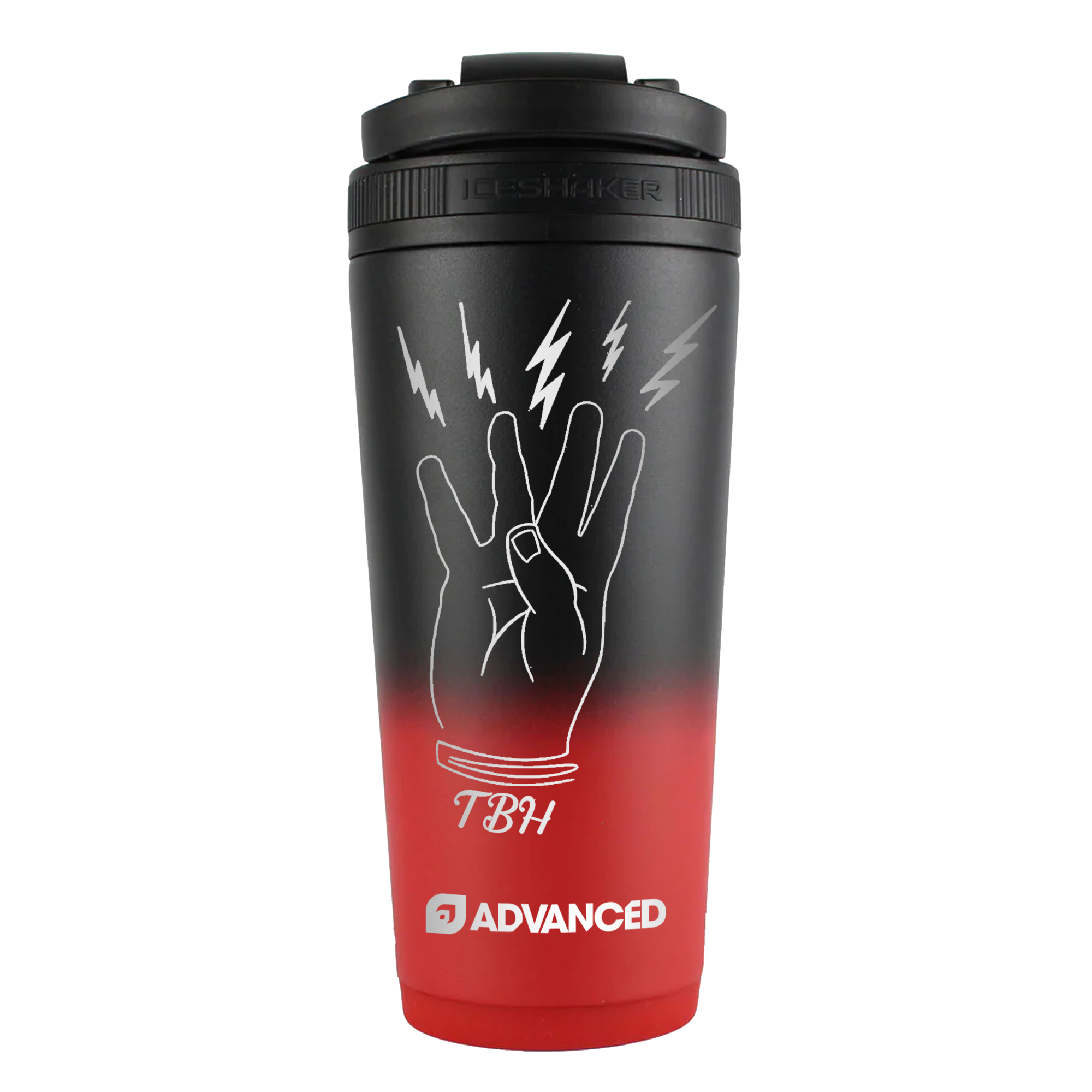 TheBioshockHub Custom 26oz Ice Shaker - Red Black Ombre