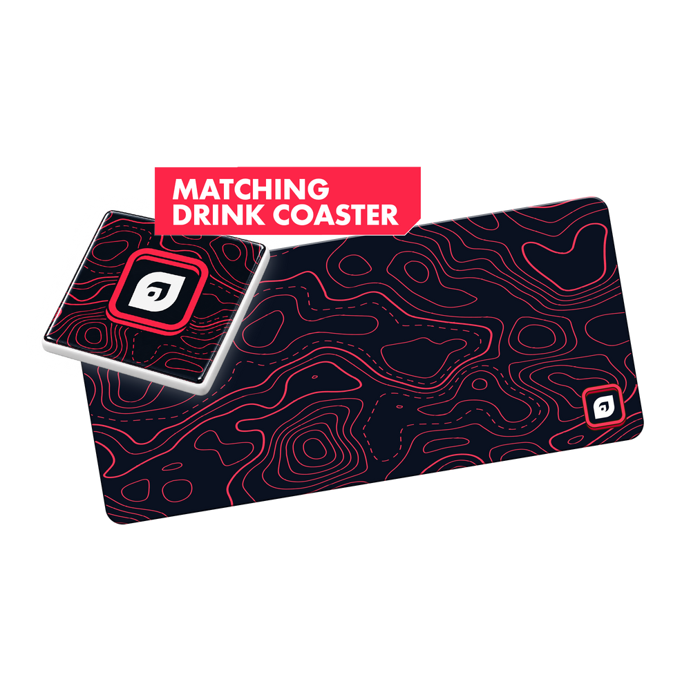 ADVANCED Topography Coaster + Mousepad Bundle (Red)