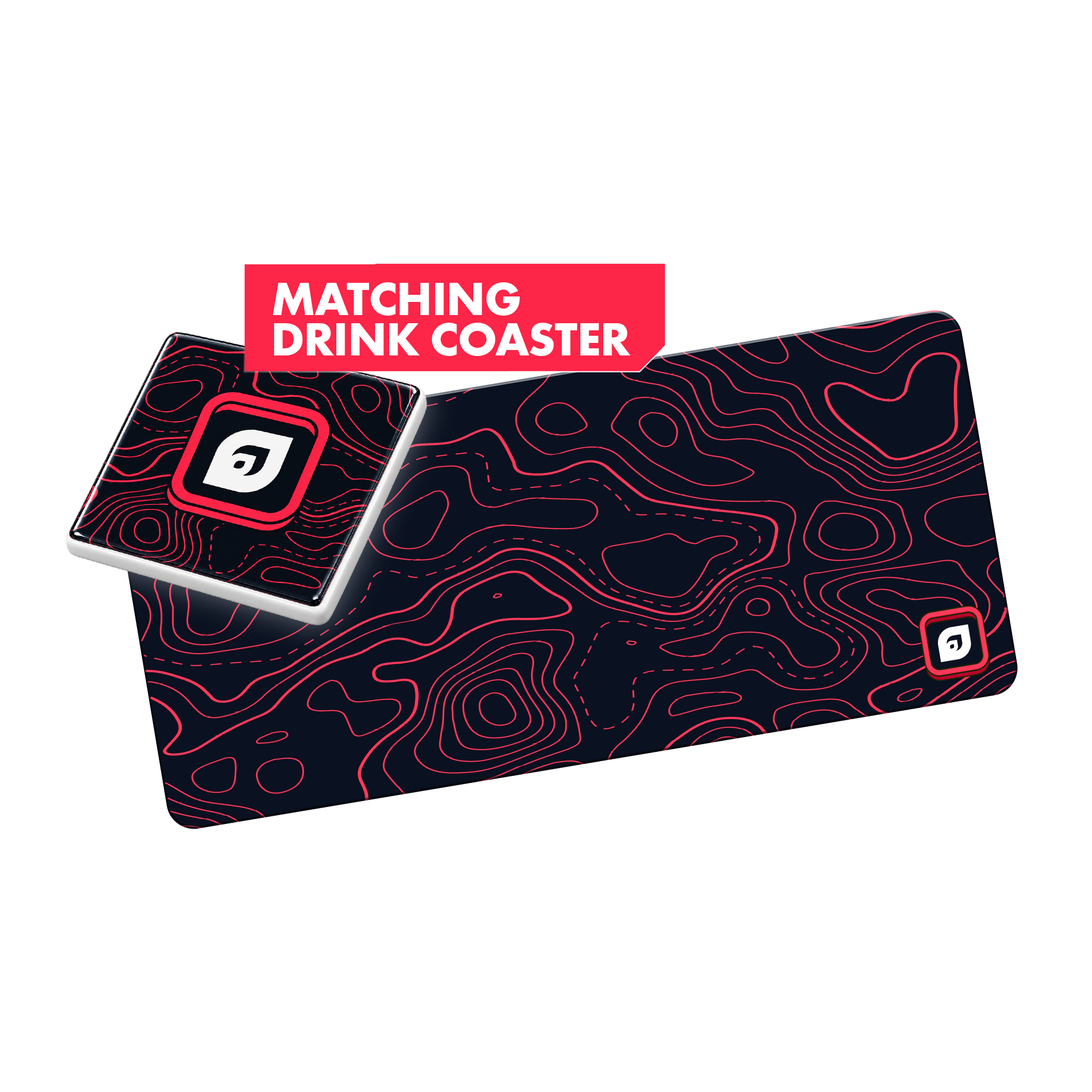 ADVANCED Topography Coaster + Mousepad Bundle (Red)