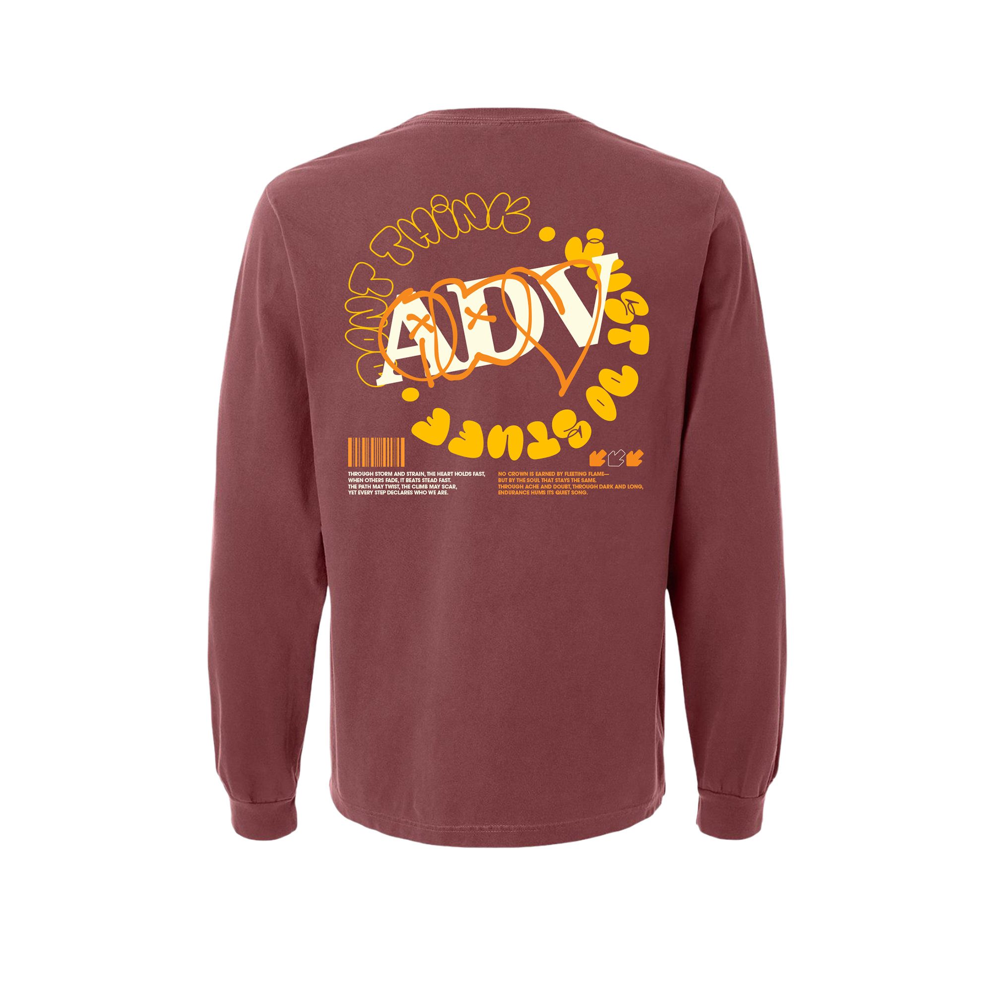 Just Do Stuff Heavyweight Long Sleeve - Washed Maroon