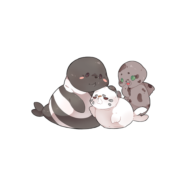 Orcatsukii Seal Family Sticker