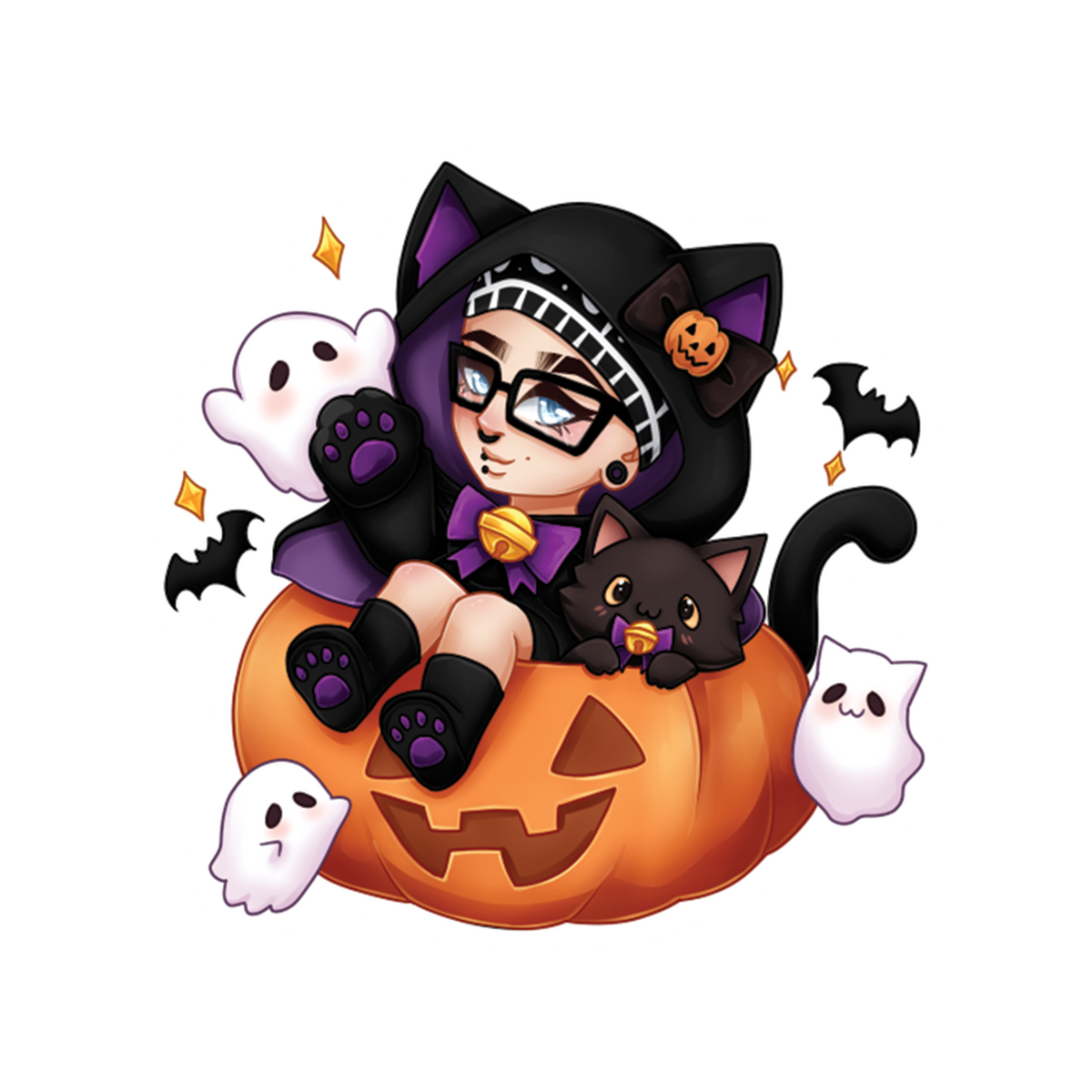 Riot Halloween Pumpkin Sticker