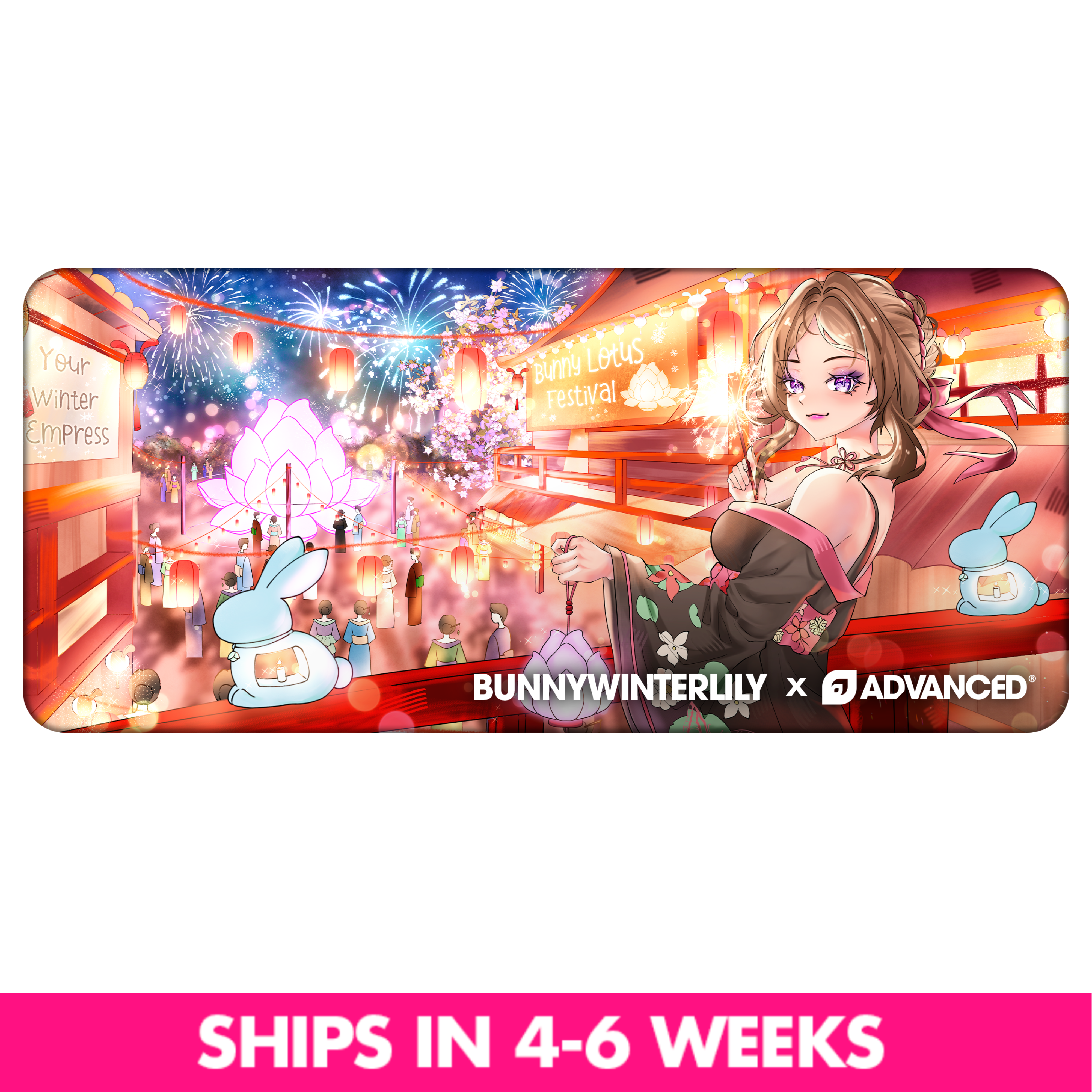 BunnyWinterLily Deskmat