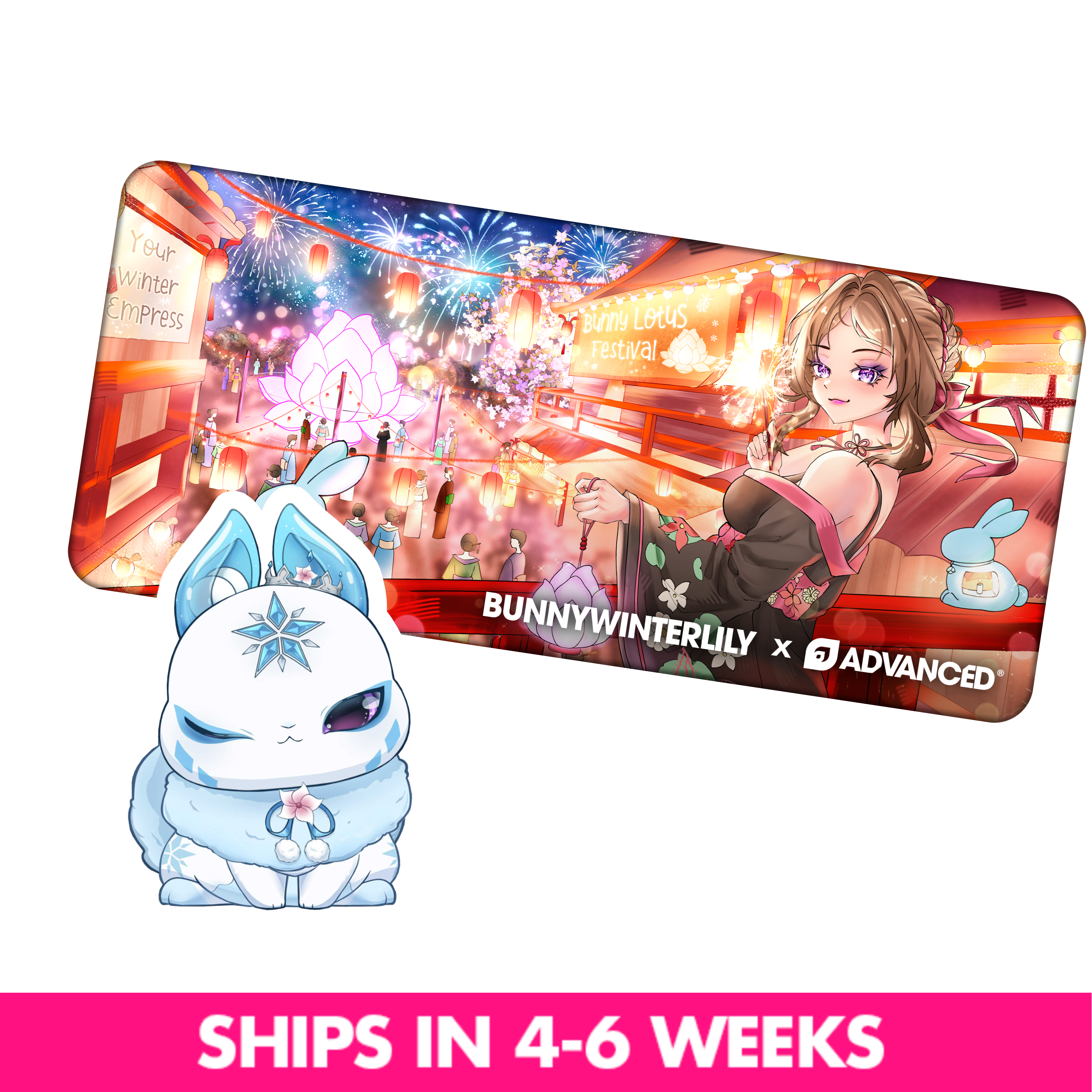 BunnyWinterLily Sticker & Deskmat Bundle