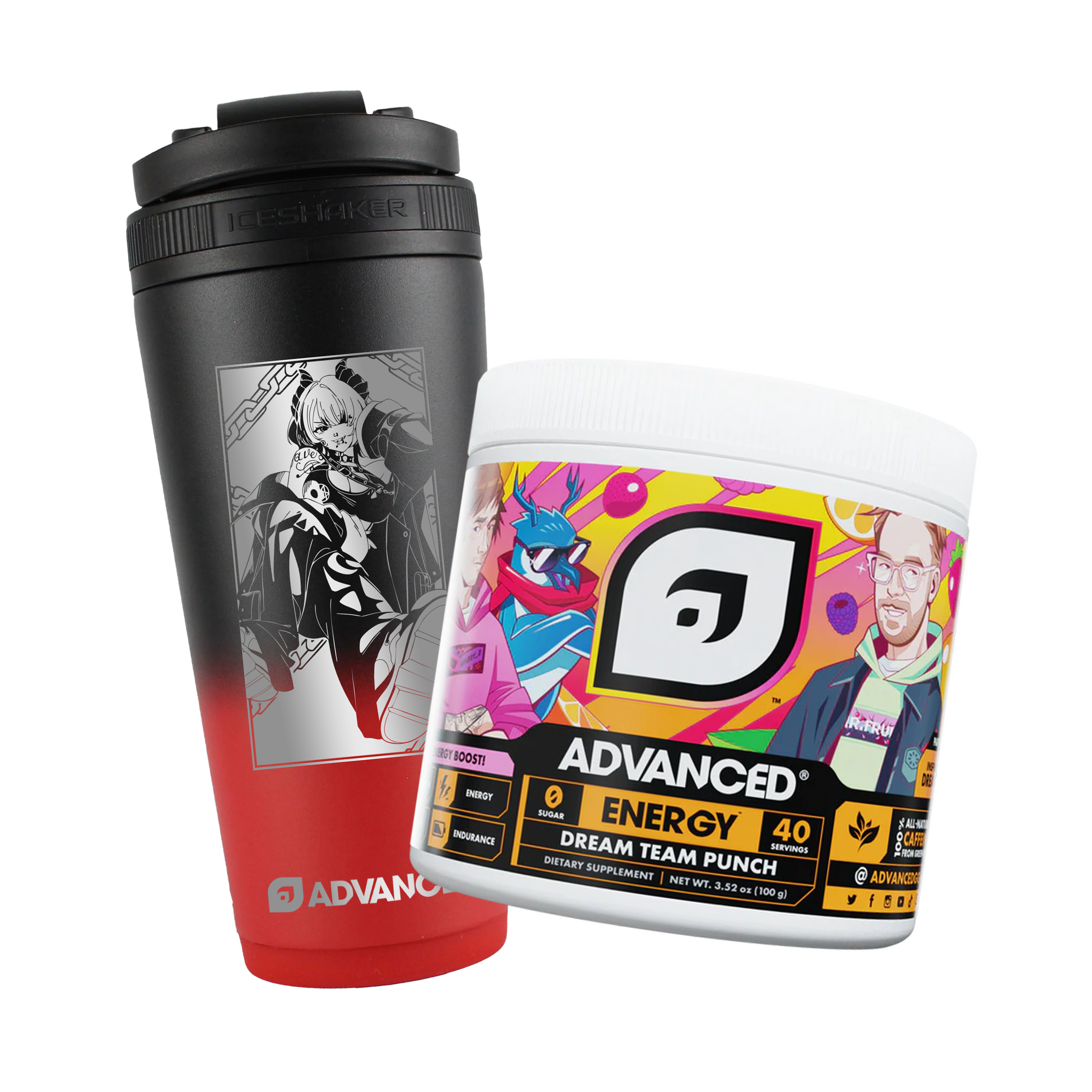 Vexmlk's 26oz Red Black Ombre Shaker Bundle