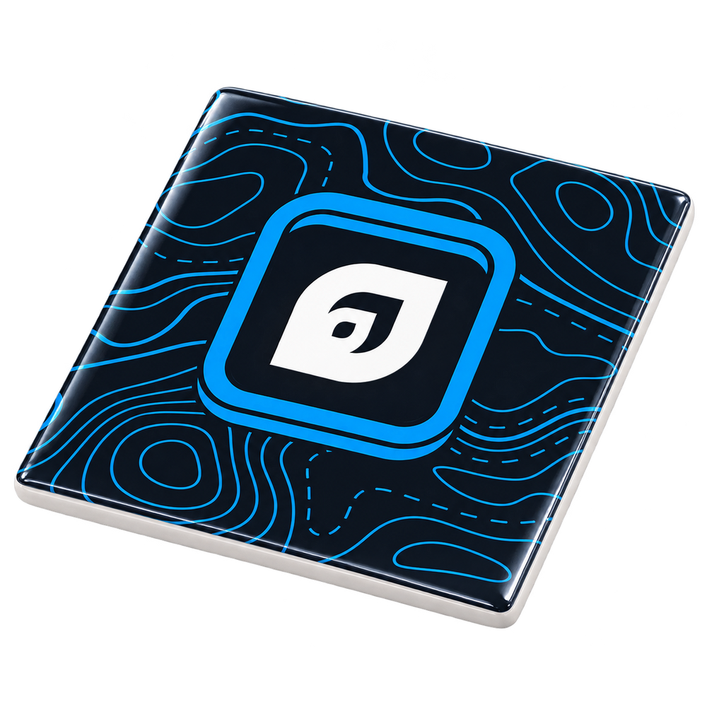 ADVANCED Topography Ceramic Coaster (Blue)