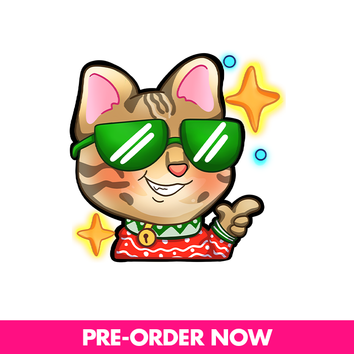 MissRae's Christmas Cool Cat Sticker