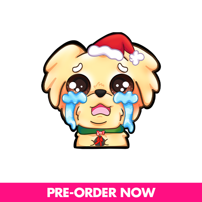 MissRae's Christmas Crying Dog Sticker