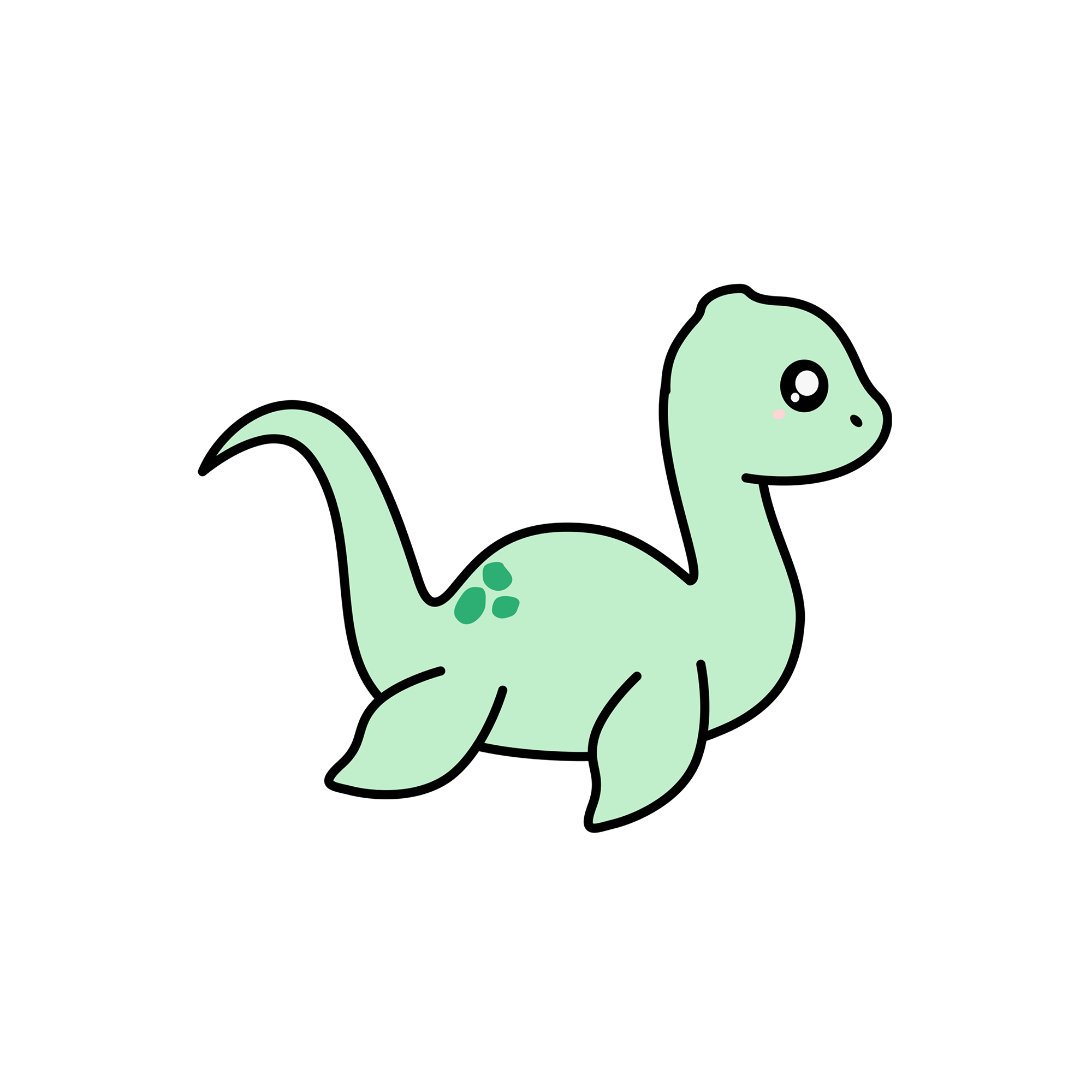 Nessie Sticker Looking Forward