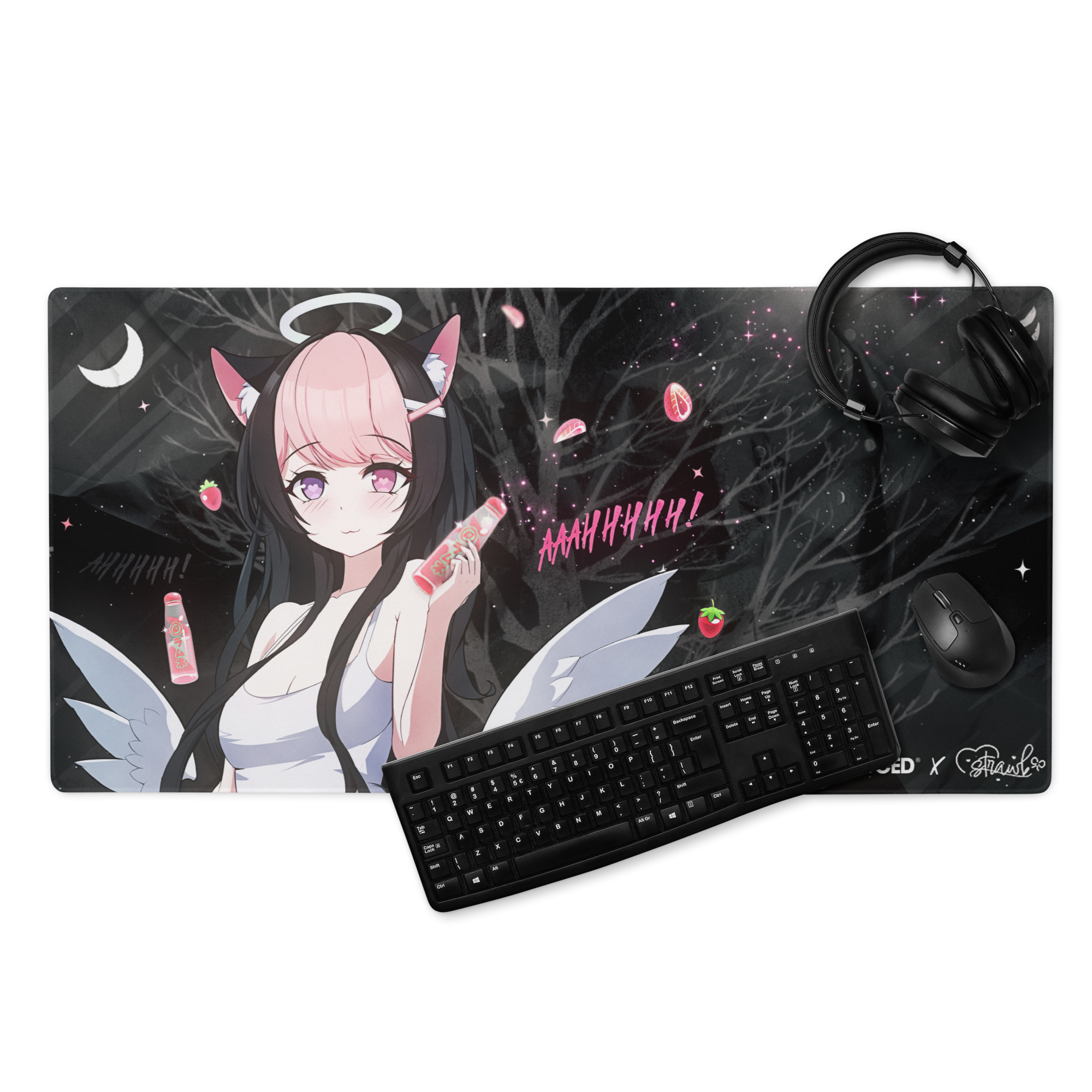 Strawb x ADVANCED Premium Desk Mat