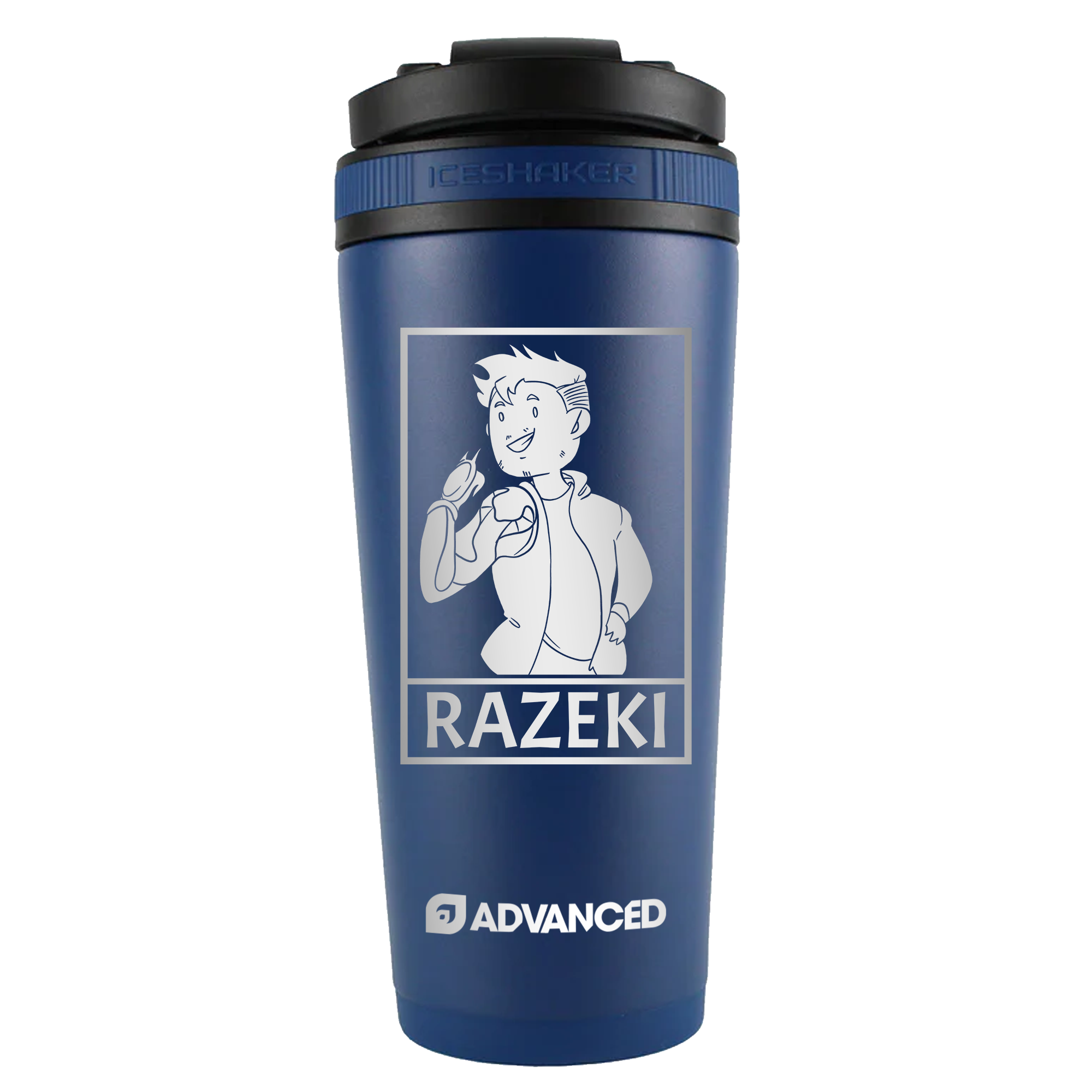 Razeki Custom 26oz Shaker Bottle - Navy