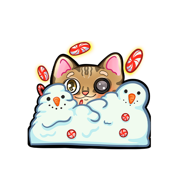 MissRae's Christmas Snowy Cat Sticker