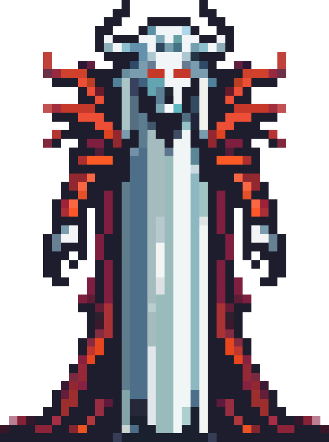 Pixel art raid boss Veydrak at full strength