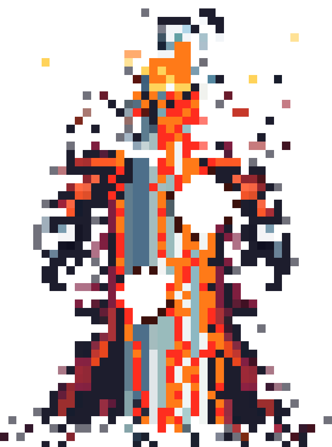 Pixel art raid boss Veydrak in critical condition