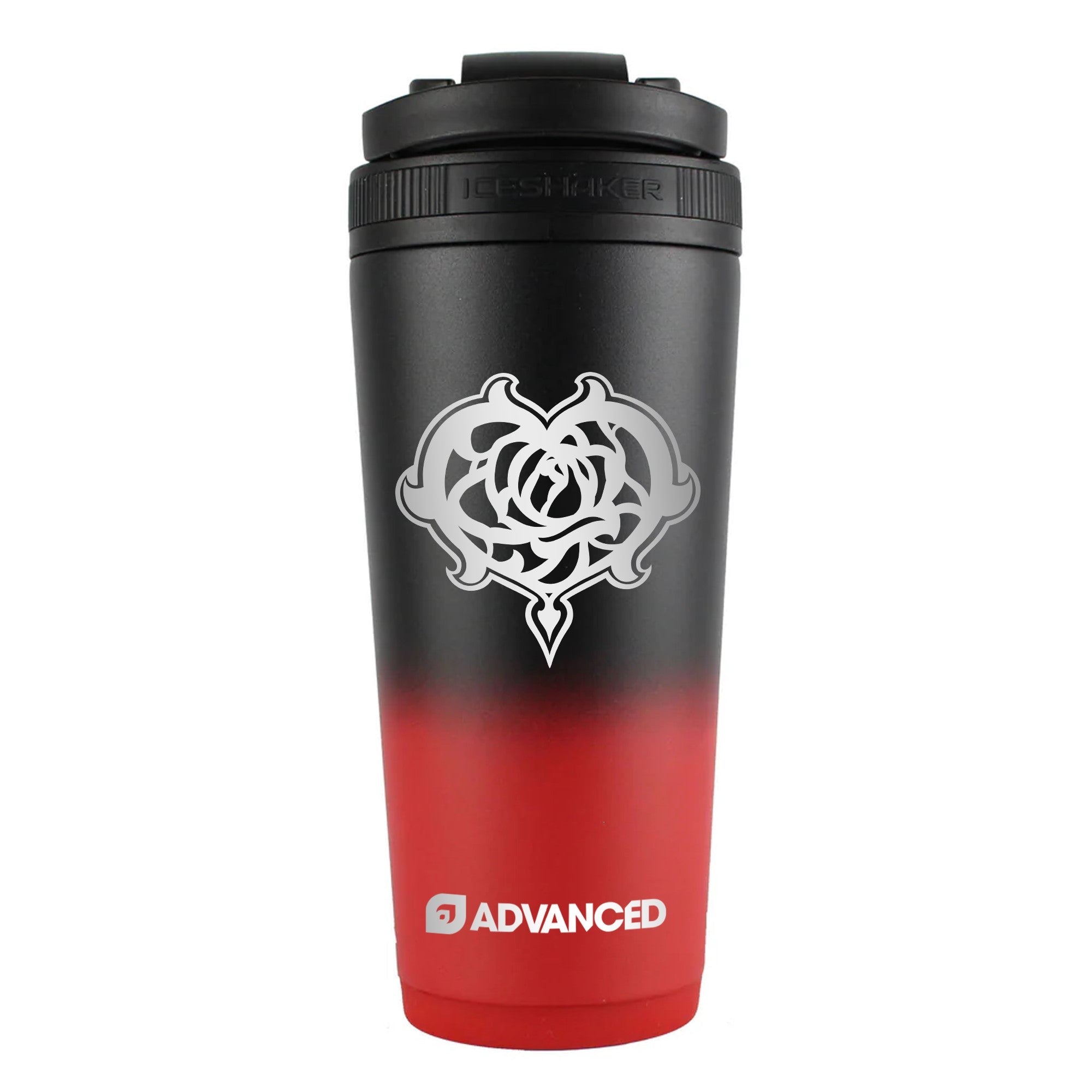 Zagarose Custom 26oz Ice Shaker - Red Black Ombre