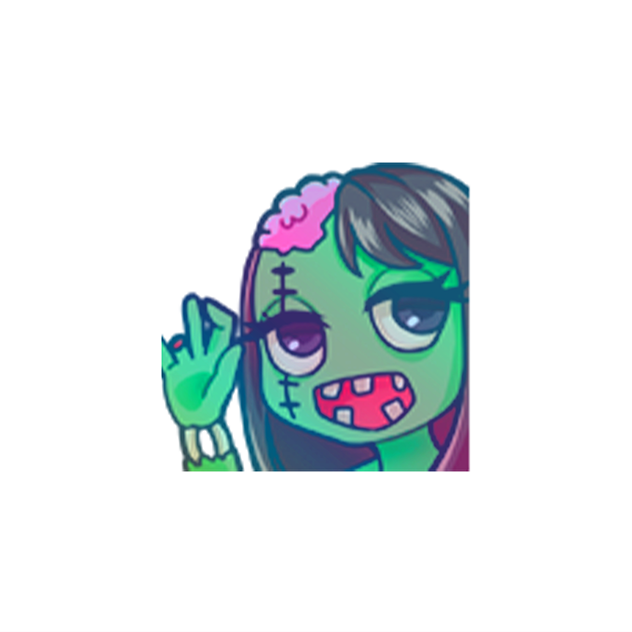 Justine's Zombie Girl Wave Sticker