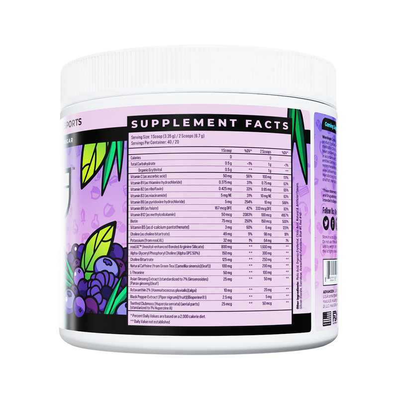 Blueberry Acai Focus Gaming Supplement